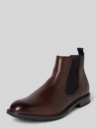 Peek & Cloppenburg bugattiChelsea Boots aus Leder mit Zugschlaufe Modell 'Bonifacio' in mittelbraun Vatertagsangebot