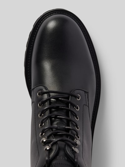 Peek & Cloppenburg BOSSSchnürboots aus Leder mit Zugschlaufe Modell 'Juylo' in black Letzte 2 Tage