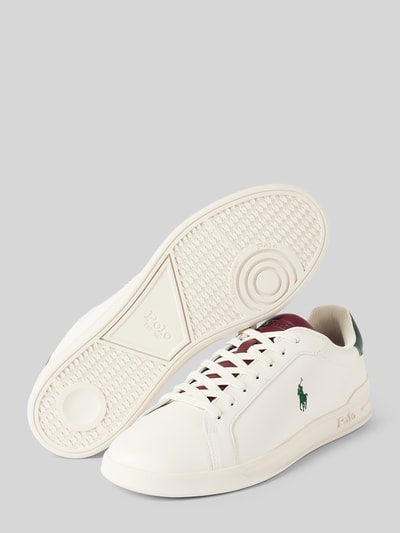 Peek & Cloppenburg Polo Ralph LaurenLedersneaker mit Logo-Stitching in weiss Bis zu 60% Rabatt