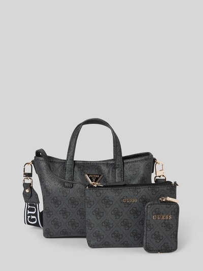Peek & Cloppenburg GuessHandtasche mit Label-Details Modell 'LATONA' in anthrazit melange Online