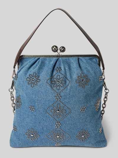 Peek & Cloppenburg Weekend Max MaraHandtasche in Denim-Optik mit Ziersteinbesatz in blau Versandkostenfrei