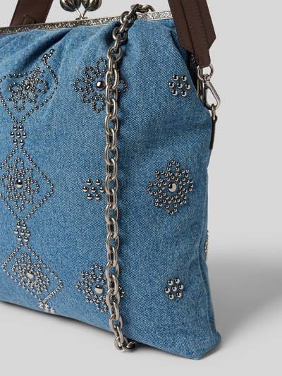 Peek & Cloppenburg Weekend Max MaraHandtasche in Denim-Optik mit Ziersteinbesatz in blau Versandkostenfrei