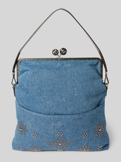 Peek & Cloppenburg Weekend Max MaraHandtasche in Denim-Optik mit Ziersteinbesatz in blau Versandkostenfrei