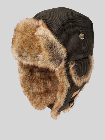 Peek & Cloppenburg BartsMütze mit Kunstfell Modell 'RIB BOMBER' in oliv zollfrei