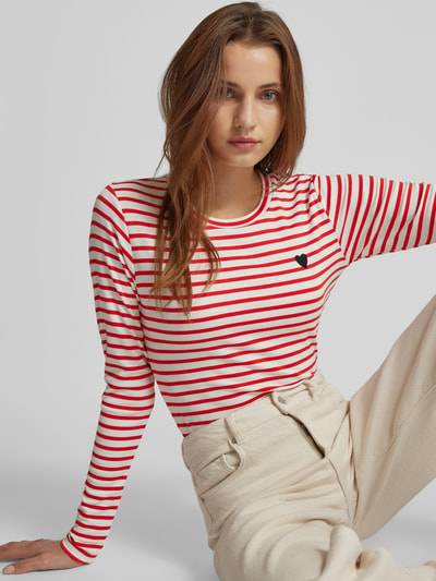 Peek & Cloppenburg KaffeLongsleeve mit Label-Stitching in rot Hotsell
