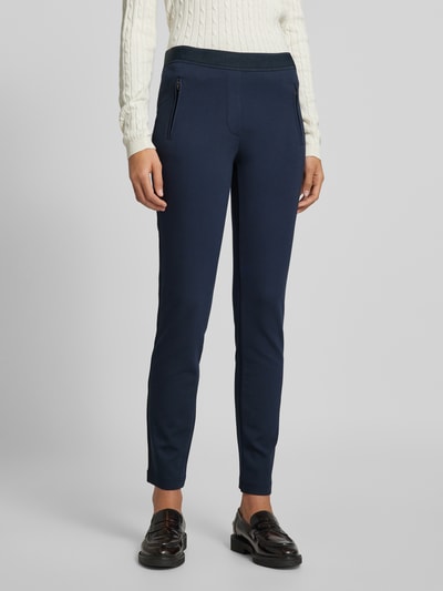Peek & Cloppenburg Christian Berg WomanSlim Fit Stoffhose mit Reißverschlusstaschen in dunkelblau im Angebot