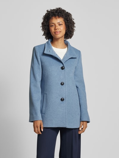 Peek & Cloppenburg Fuchs SchmittWolljacke mit Stehkragen und Knopfverschluss in bleu Fabrikpreis