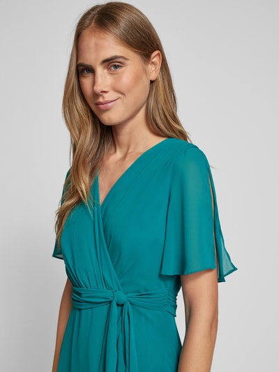 Peek & Cloppenburg Christian Berg CocktailKnielanges Cocktailkleid mit Volantsaum in grass mel Zeitlich begrenztes Angebot