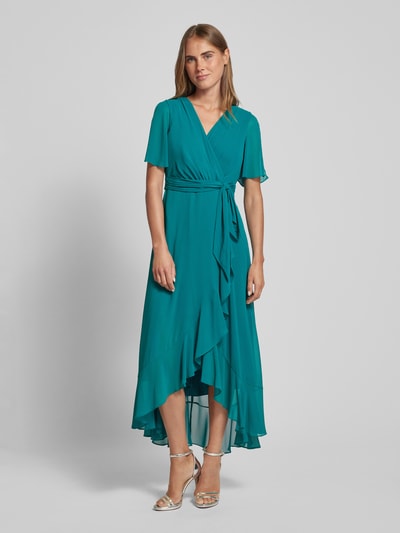 Peek & Cloppenburg Christian Berg CocktailKnielanges Cocktailkleid mit Volantsaum in grass mel Zeitlich begrenztes Angebot