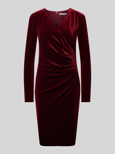 Peek & Cloppenburg Christian Berg CocktailKnielanges Cocktailkleid in Wickel-Optik in bordeaux melange Riesige Ersparnisse