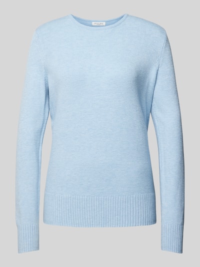 Peek & Cloppenburg Christian Berg WomanStrickpullover mit gerippten Abschlüssen in hellblau melange Wochenangebot
