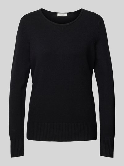 Peek & Cloppenburg Christian Berg WomanStrickpullover mit gerippten Abschlüssen in black Begrenzte Freigabe
