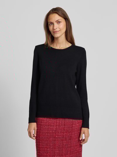 Peek & Cloppenburg Christian Berg WomanStrickpullover mit gerippten Abschlüssen in black Begrenzte Freigabe