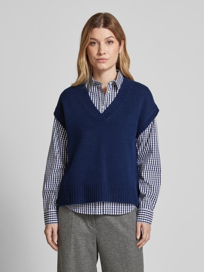 Peek & Cloppenburg Christian Berg WomanPullunder aus Lanawolle mit V-Ausschnitt in dunkelblau Bis zu 55% Rabatt