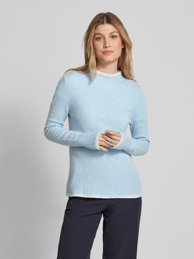 Peek & Cloppenburg Christian Berg WomanWollpullover mit Stehkragen in hellblau Nur noch ein Tag übrig