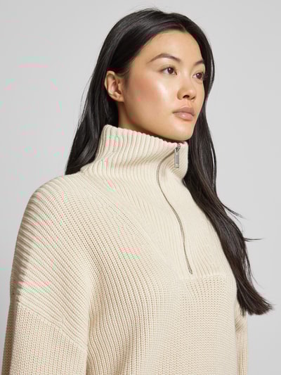 Peek & Cloppenburg Jake*s CasualStrickpullover mit Troyer-Kragen in ecru Kostenloser Versand international