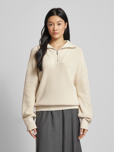 Peek & Cloppenburg Jake*s CasualStrickpullover mit Troyer-Kragen in ecru Kostenloser Versand international