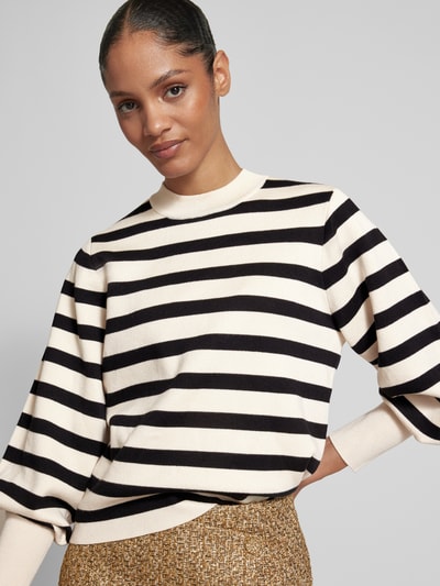 Peek & Cloppenburg Jake*s CollectionStrickpullover mit Ballonärmeln und Rundhalsausschnitt in offwhite Black Friday Preise
