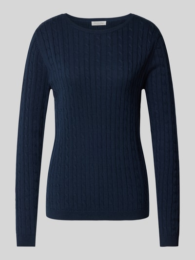 Peek & Cloppenburg Christian Berg WomanStrickpullover mit Zopfmuster in dunkelblau zollfrei