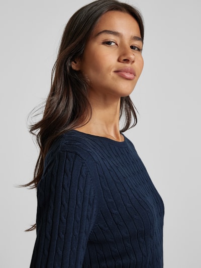 Peek & Cloppenburg Christian Berg WomanStrickpullover mit Zopfmuster in dunkelblau zollfrei