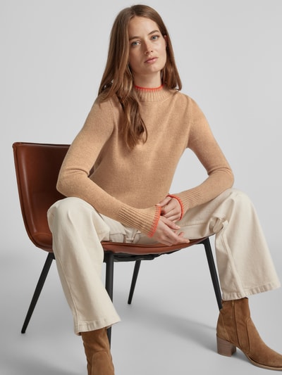 Peek & Cloppenburg Christian Berg WomanWollpullover mit Stehkragen in camel Schlussverkauf