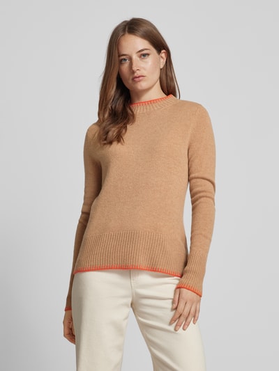 Peek & Cloppenburg Christian Berg WomanWollpullover mit Stehkragen in camel Schlussverkauf