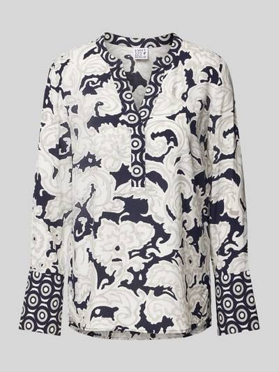 Peek & Cloppenburg Emily Van den BerghBlusenshirt mit V-Ausschnitt in dunkelblau Günstiger Verkauf