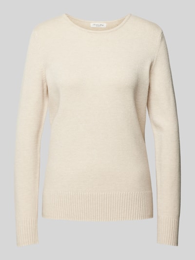 Peek & Cloppenburg Christian Berg WomanStrickpullover mit gerippten Abschlüssen in beige melange Limitierter Zeitrabatt