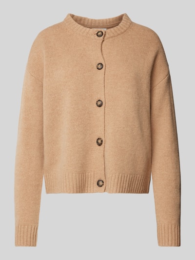Peek & Cloppenburg Christian Berg WomanStrickjacke aus Wolle mit Rundhalsausschnitt in camel Versandkostenfrei