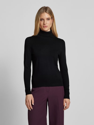 Peek & Cloppenburg Christian Berg WomanStrickpullover mit gerippten Abschlüssen in black Flash Sale