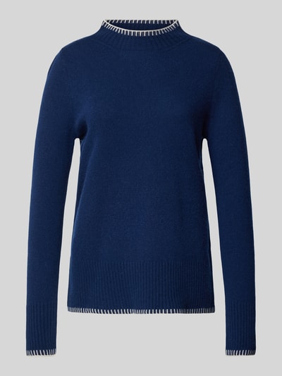 Peek & Cloppenburg Christian Berg WomanWollpullover mit Stehkragen in dunkelblau Online Outlet