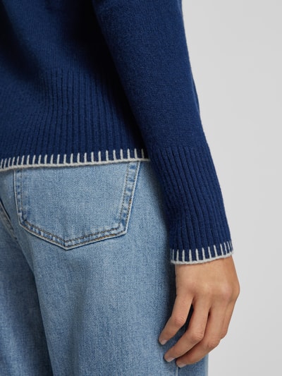Peek & Cloppenburg Christian Berg WomanWollpullover mit Stehkragen in dunkelblau Online Outlet