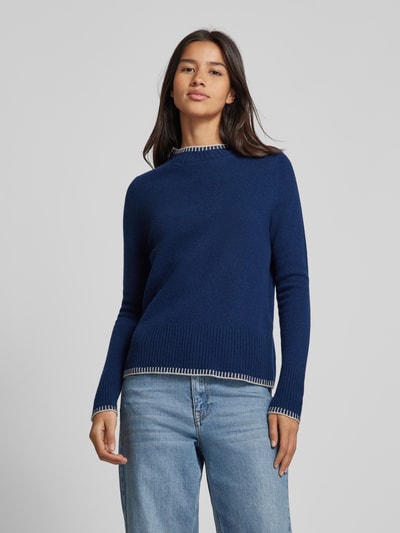 Peek & Cloppenburg Christian Berg WomanWollpullover mit Stehkragen in dunkelblau Online Outlet