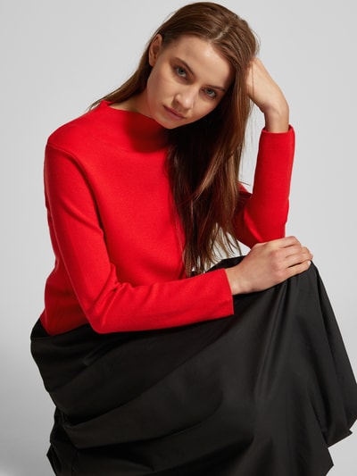 Peek & Cloppenburg MangoStrickpullover mit geripptem Stehkragen in rot Exklusive Angebote
