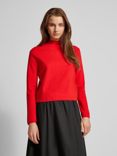 Peek & Cloppenburg MangoStrickpullover mit geripptem Stehkragen in rot Exklusive Angebote
