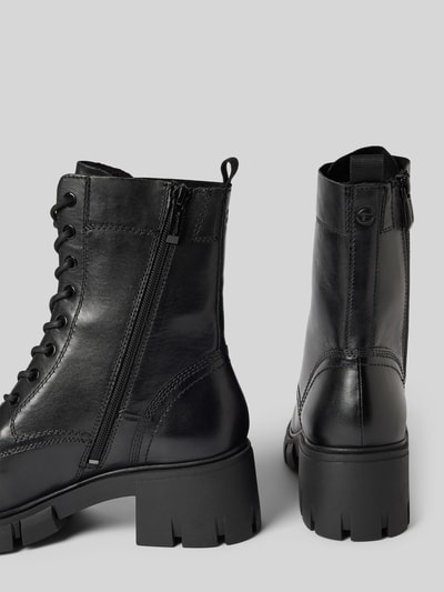 Peek & Cloppenburg TamarisSchnürboots aus Leder mit Ziernähten in black Discount Store für neue Produkte