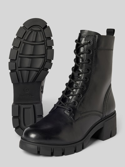 Peek & Cloppenburg TamarisSchnürboots aus Leder mit Ziernähten in black Discount Store für neue Produkte