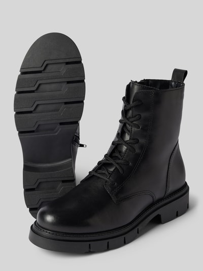 Peek & Cloppenburg TamarisSchnürboots aus Leder mit Ziernähten in black Super Rabatt