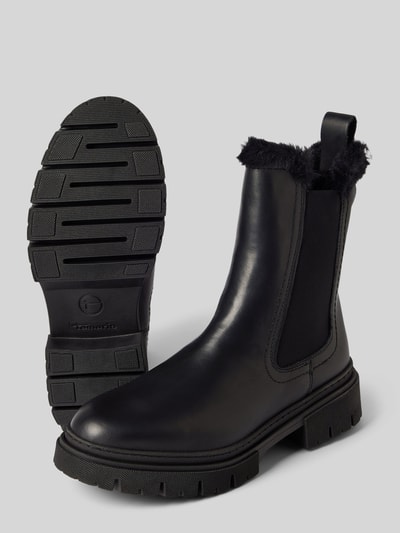 Peek & Cloppenburg TamarisChelsea Boots mit Kunstfellbesatz in black Kostenloser Versand international