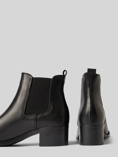 Peek & Cloppenburg TamarisAnkle Boots aus Leder mit Blockabsatz in black Begrenzt auf 3 Tage