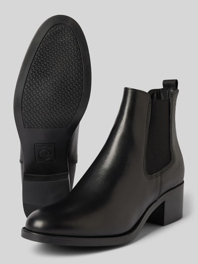 Peek & Cloppenburg TamarisAnkle Boots aus Leder mit Blockabsatz in black Begrenzt auf 3 Tage